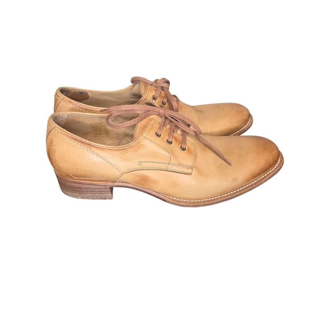 n.d.c. Made By Hand Tan Leather Derby Oxford Shoes Women 40 Italy Menswear